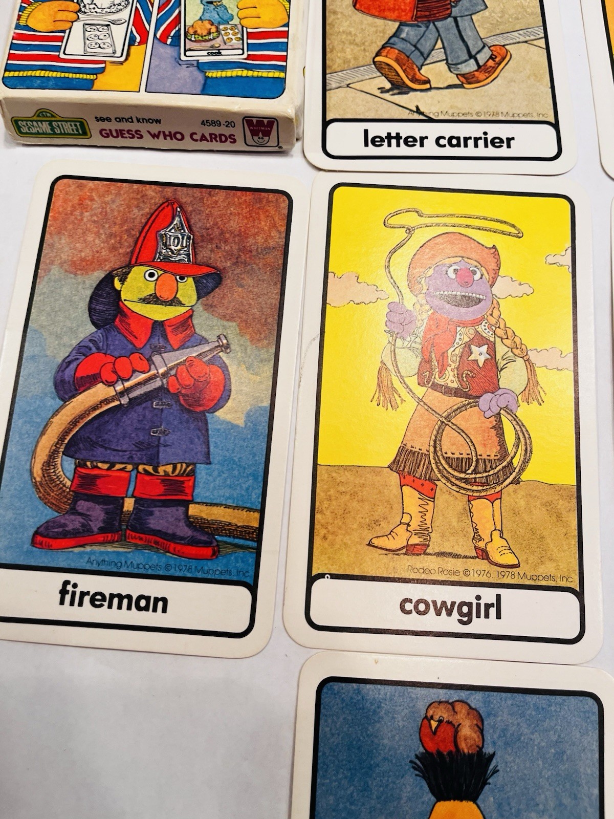 Vintage Sesame Street Guess Who Cards Preschool Learning *MISSING 1 CARD* BIN 53