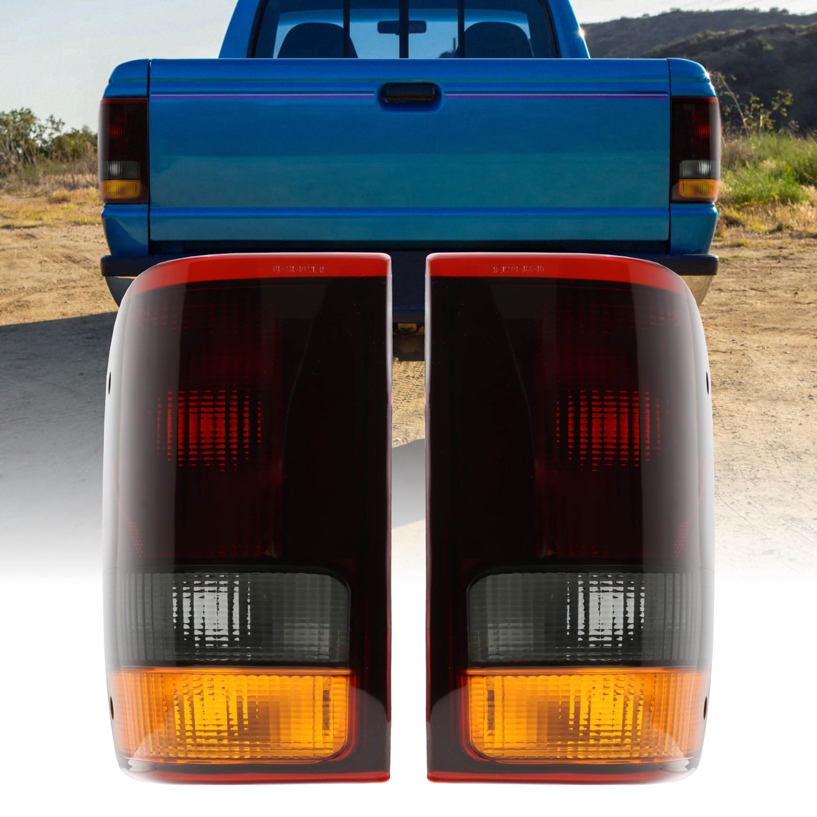 USR 93-97 Ranger Pick-Up Tail Light Set – SMOKED Tail Lamps Pair (Left + Righ…