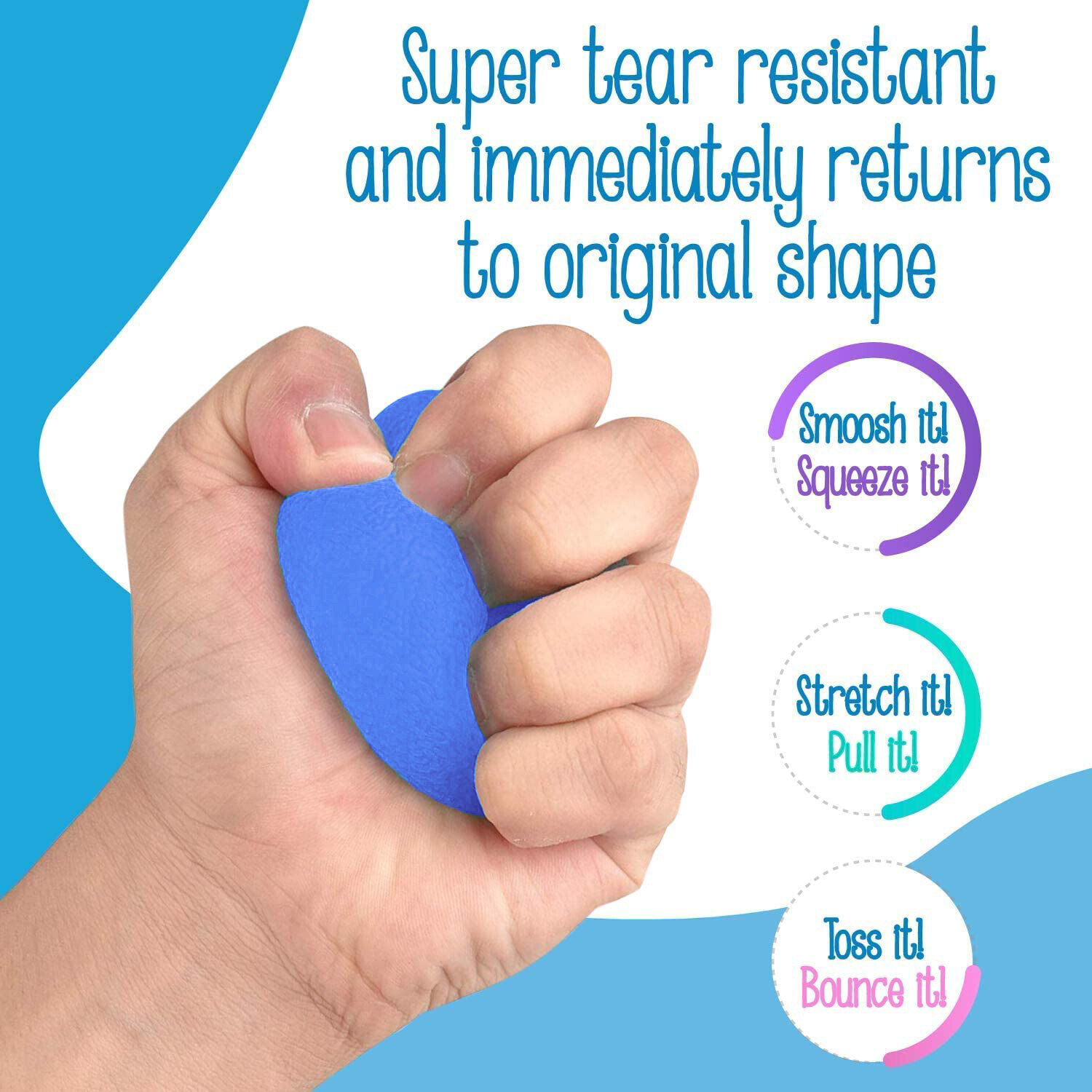 3 Pack Stress Relief Gel Squeeze Ball Exercise Finger Hand Grip Physical Therapy