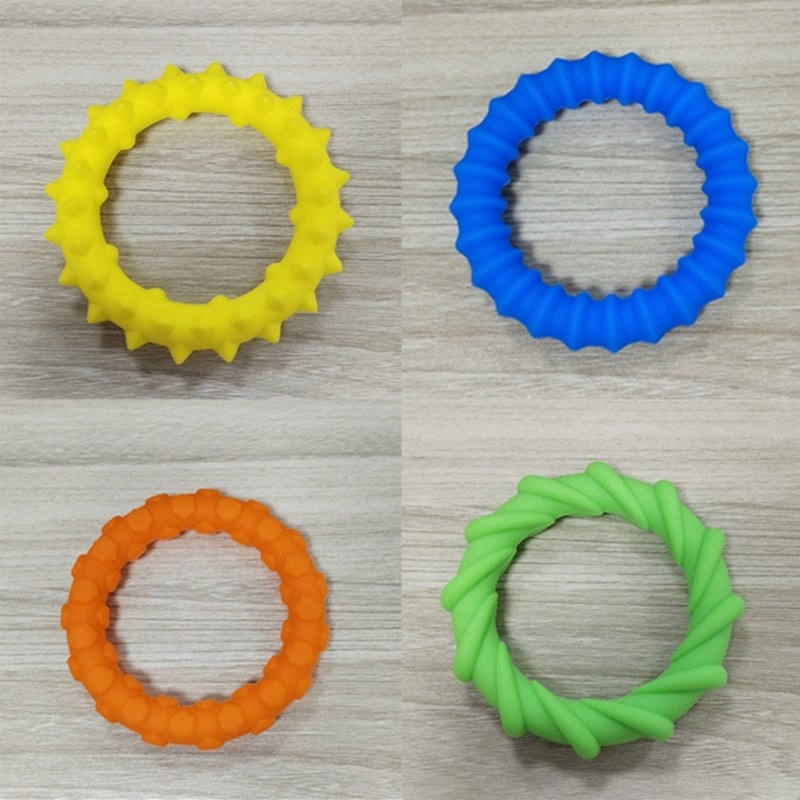 Textured Silicone Sensory Wrist Band for Concertrate and Stress Relief 4Pieces