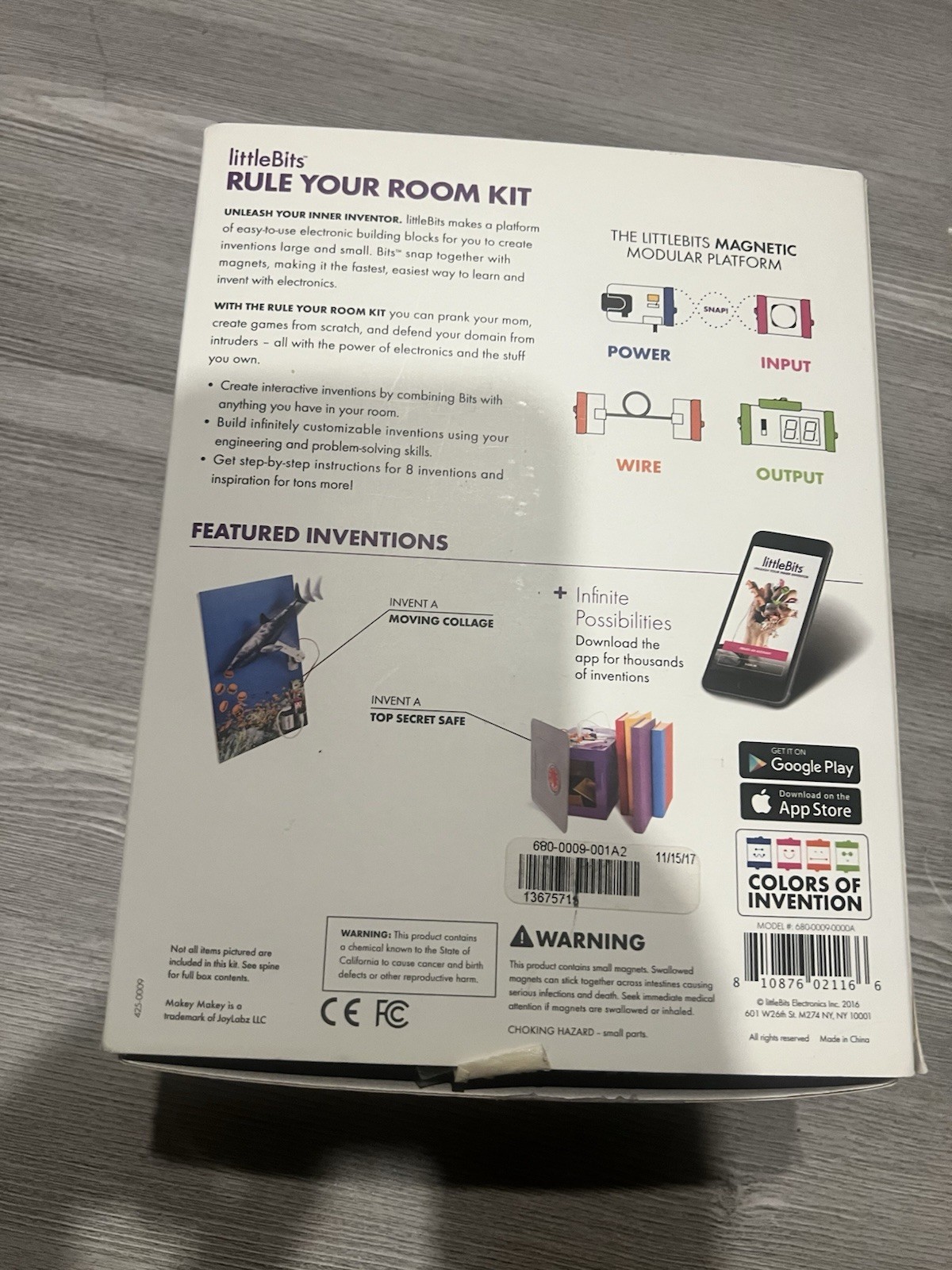 LittleBits Rule Your Room Kit STEM Educational Learning Touch Technology- Opened