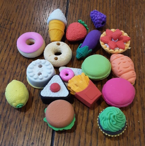 Assorted Food Fruit Pull Apart Erasers Mini Puzzle Eraser Toys for Fun Games