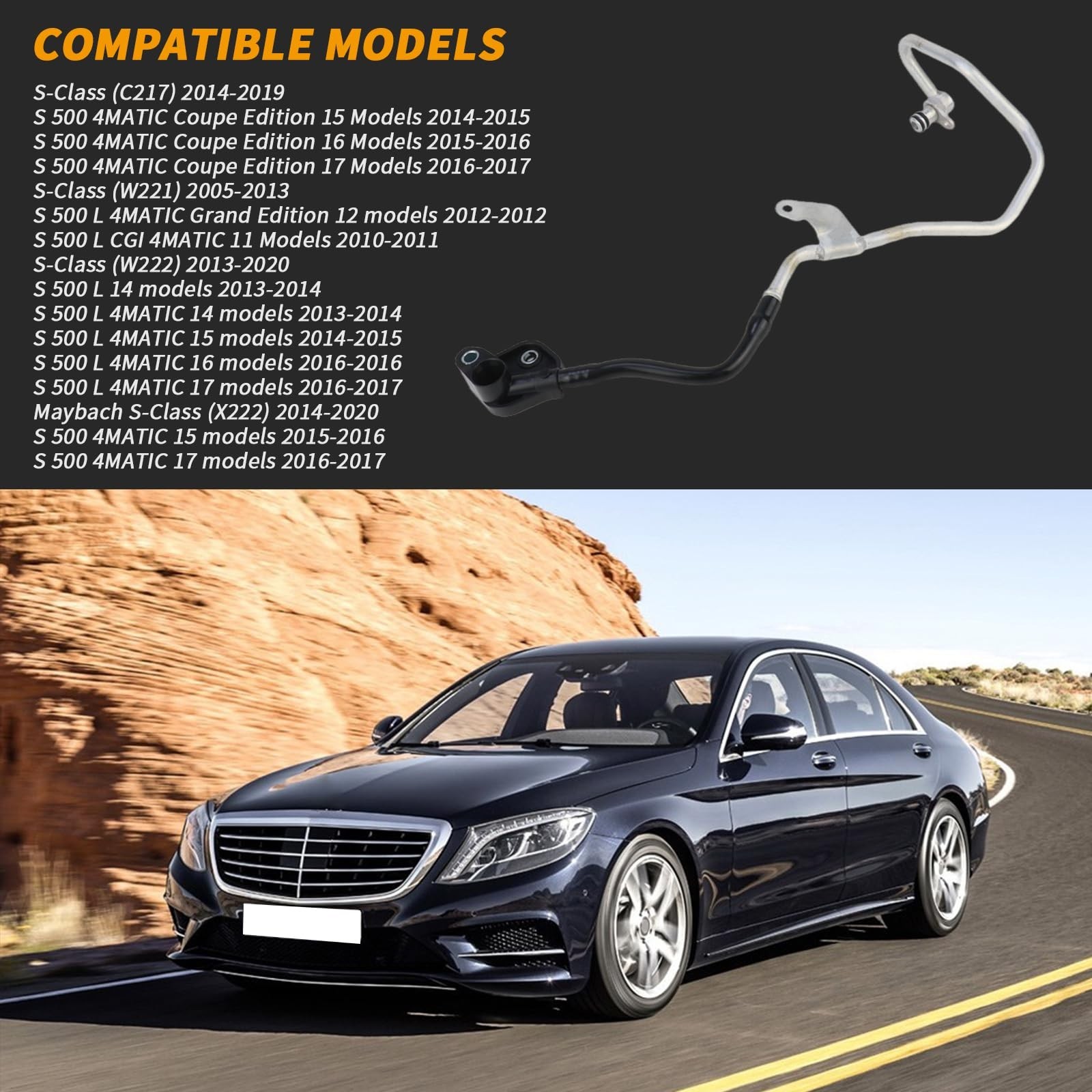 2782001300 Coolant line booster water pipe For Mercedes Benz 2005-2020 S500 S…