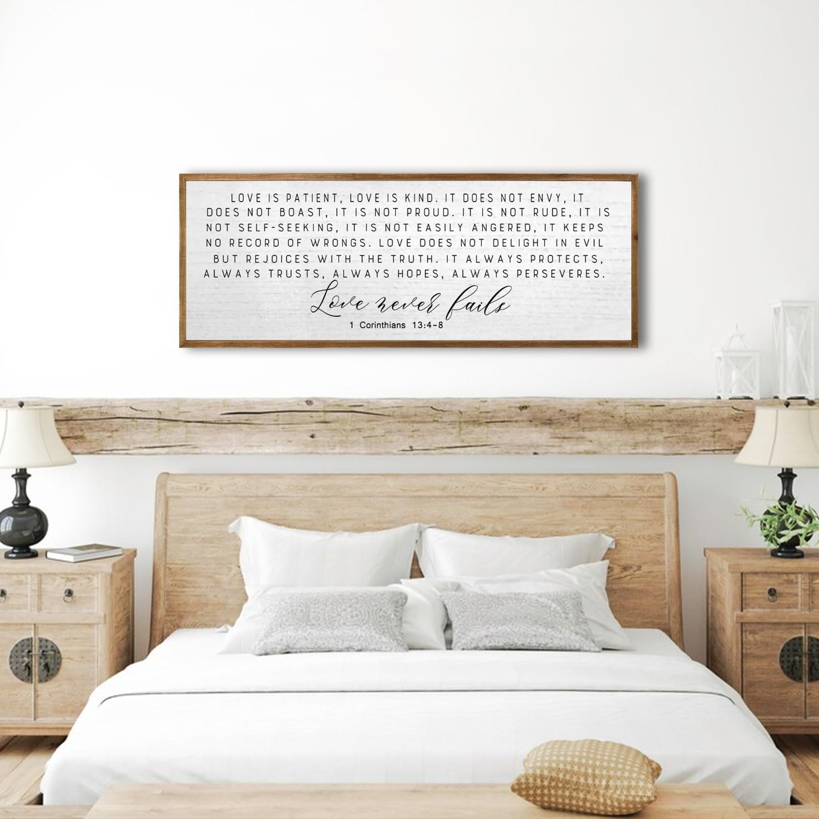 TQianJiang Christian Wall Art 1 Corinthians 13:4-8 Bible Verse Wall Art Love …