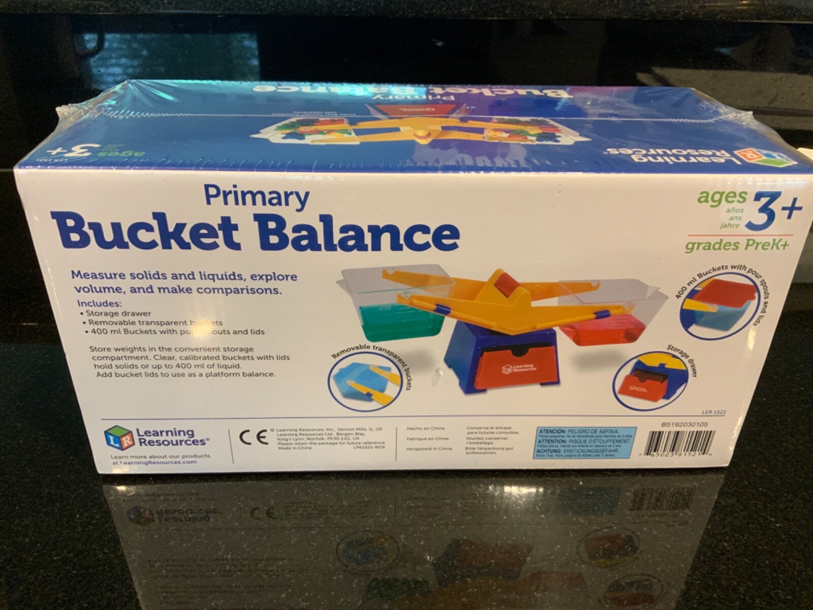 LEARNING RESOURCES Primary Bucket Balance STEM Learning Scale Kit Sealed in BOX
