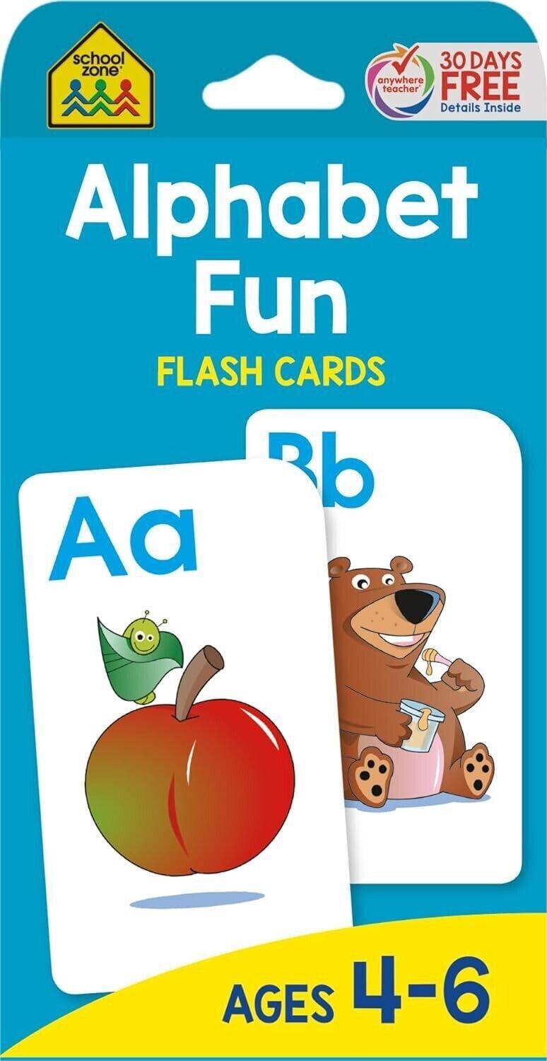 School Zone – Alphabet Fun Flash Cards – Ages 4 to 6, Preschool to Kindergarten