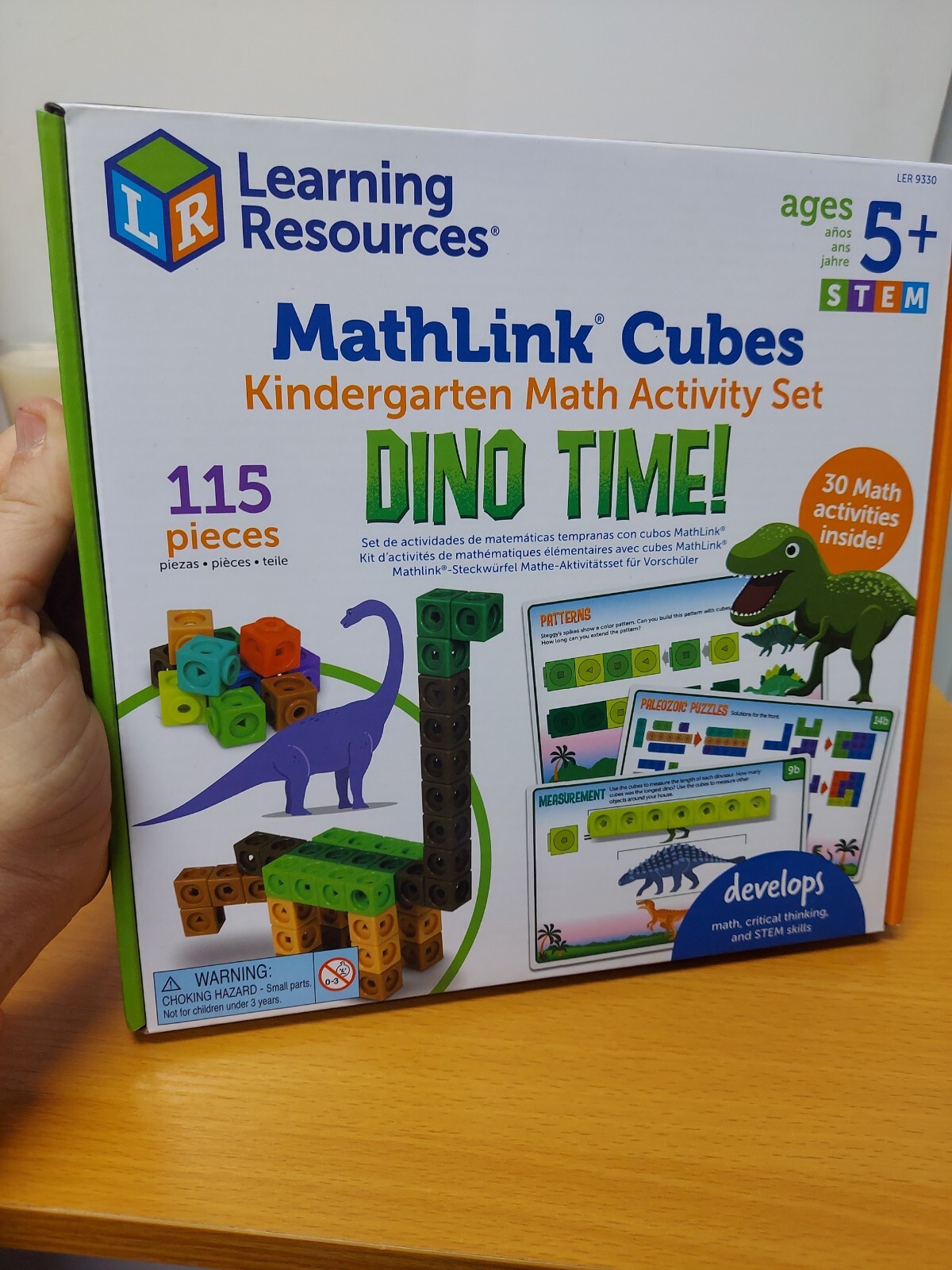Learning Resources MathLink Cubes Kindergarten Math Activity Set: Dino Time!
