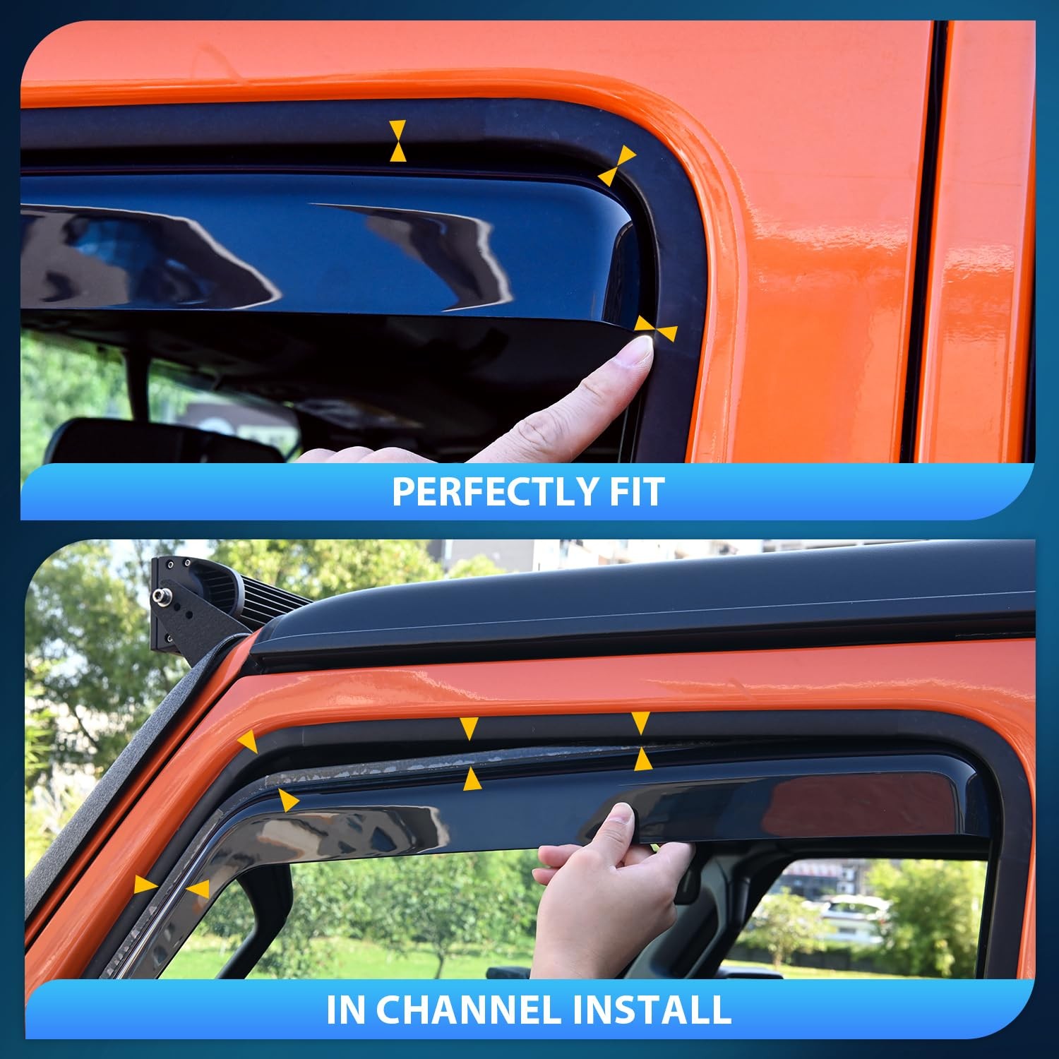 Nilight in-Channel Rain Guards for Ford F150 2015-2020 Crew Cab