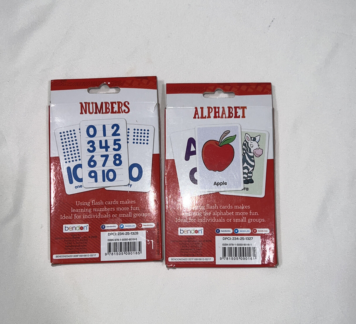 Bendon Number And Alphabet 36 each Flash Cards – Ages 3 & 4 – NEW