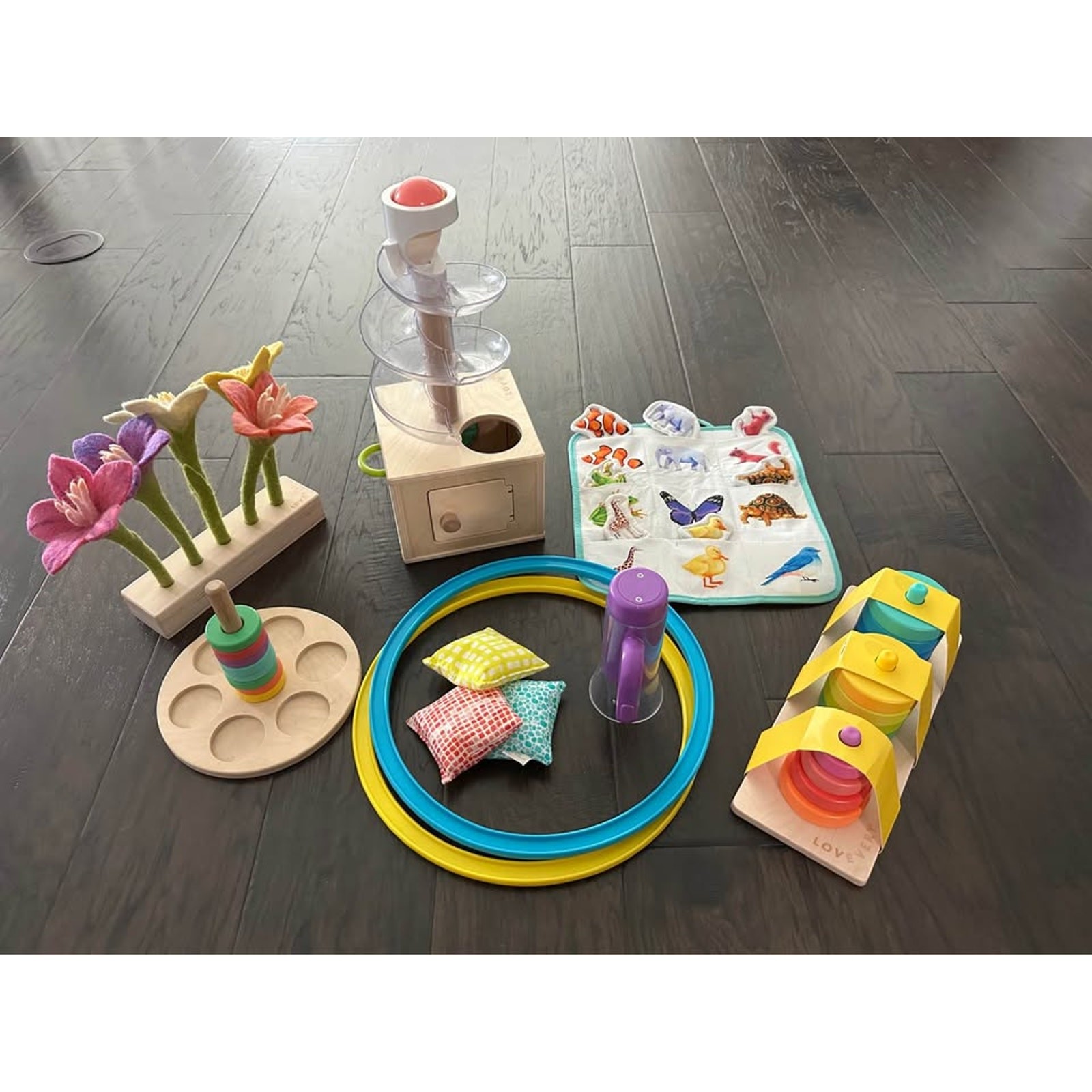 Lovevery Baby Toddler Ball drop Flowers Toy Bundle