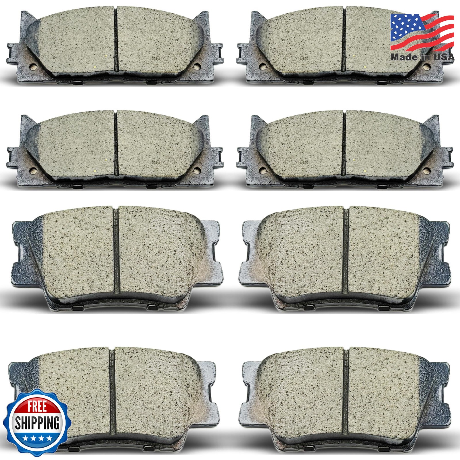 Front Rear Ceramic Brake Pads 8 Pieces Set fit for 2013-2018 Lexus ES300h,for 20