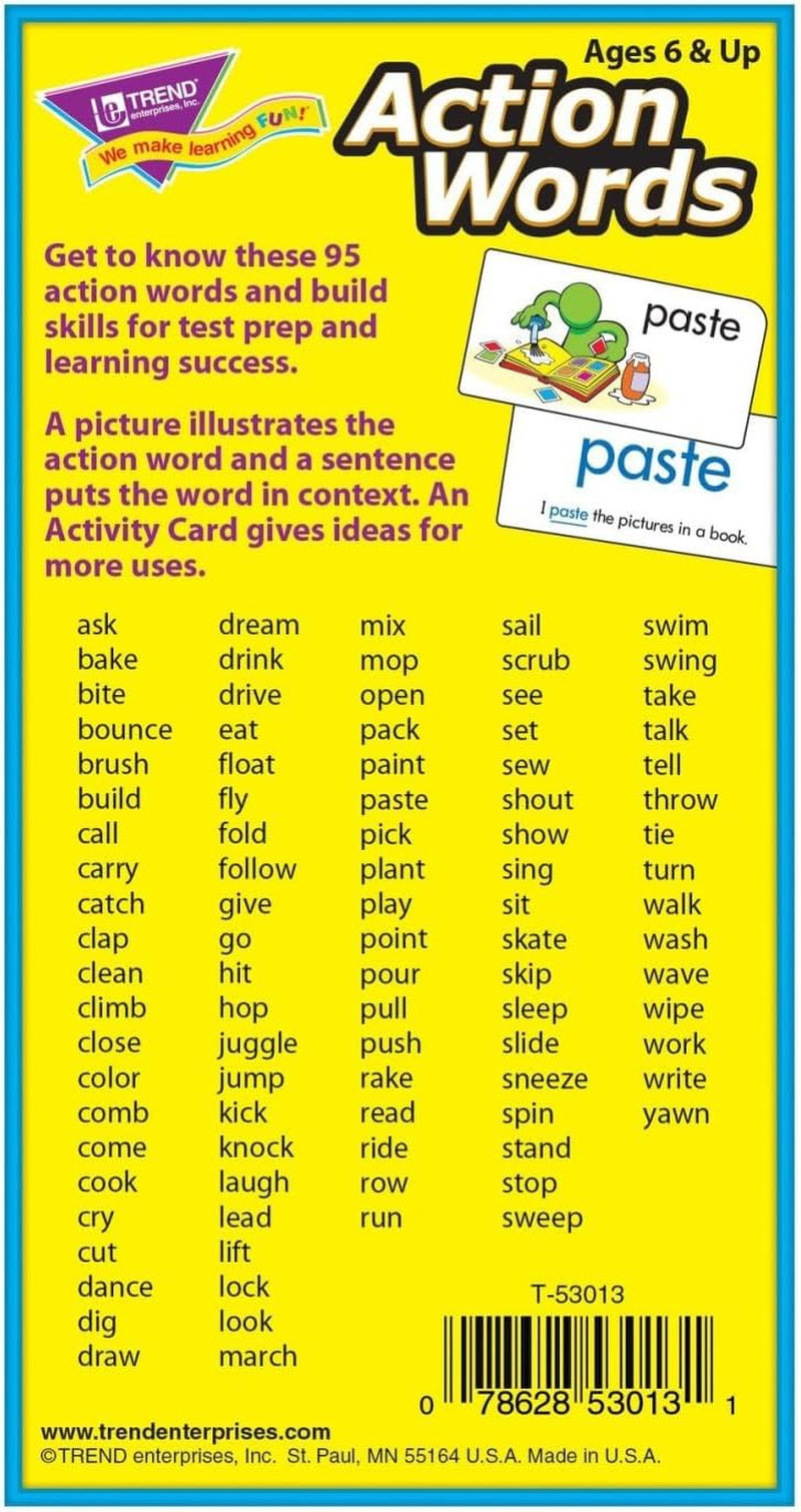 : Action Words Skill Drill Flash Cards, Great for Skill Building and Test Prep,