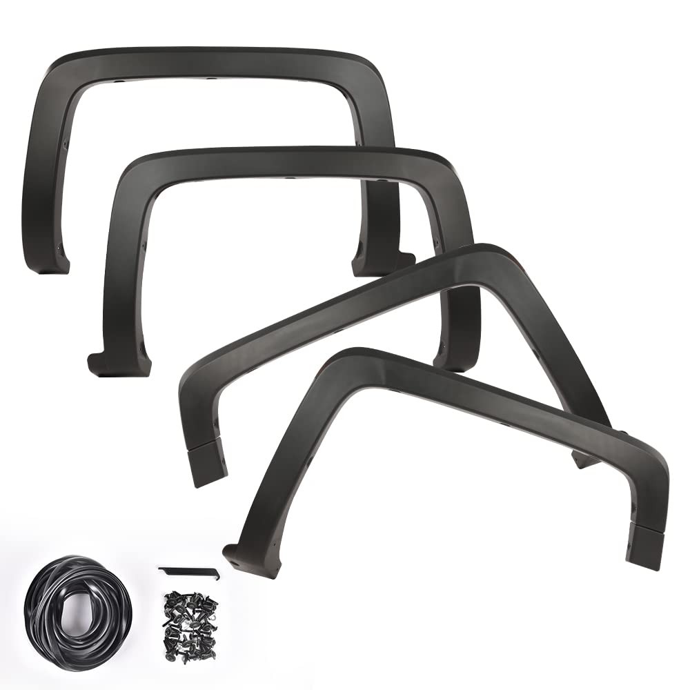 4 Pack Fender Flares for Chevy Silverado 2014-2018 1500, 2015-2019 2500HD 3500HD