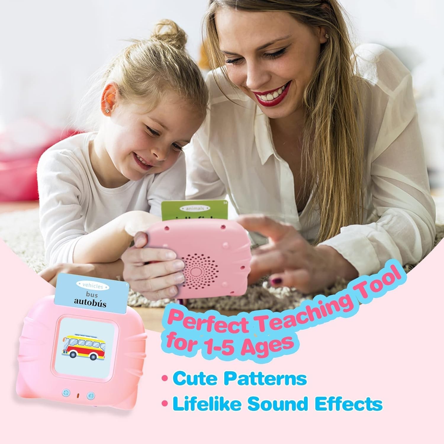 Portable Spanish & English Flash Cards – Engage Kids 2-8 with Learning Games