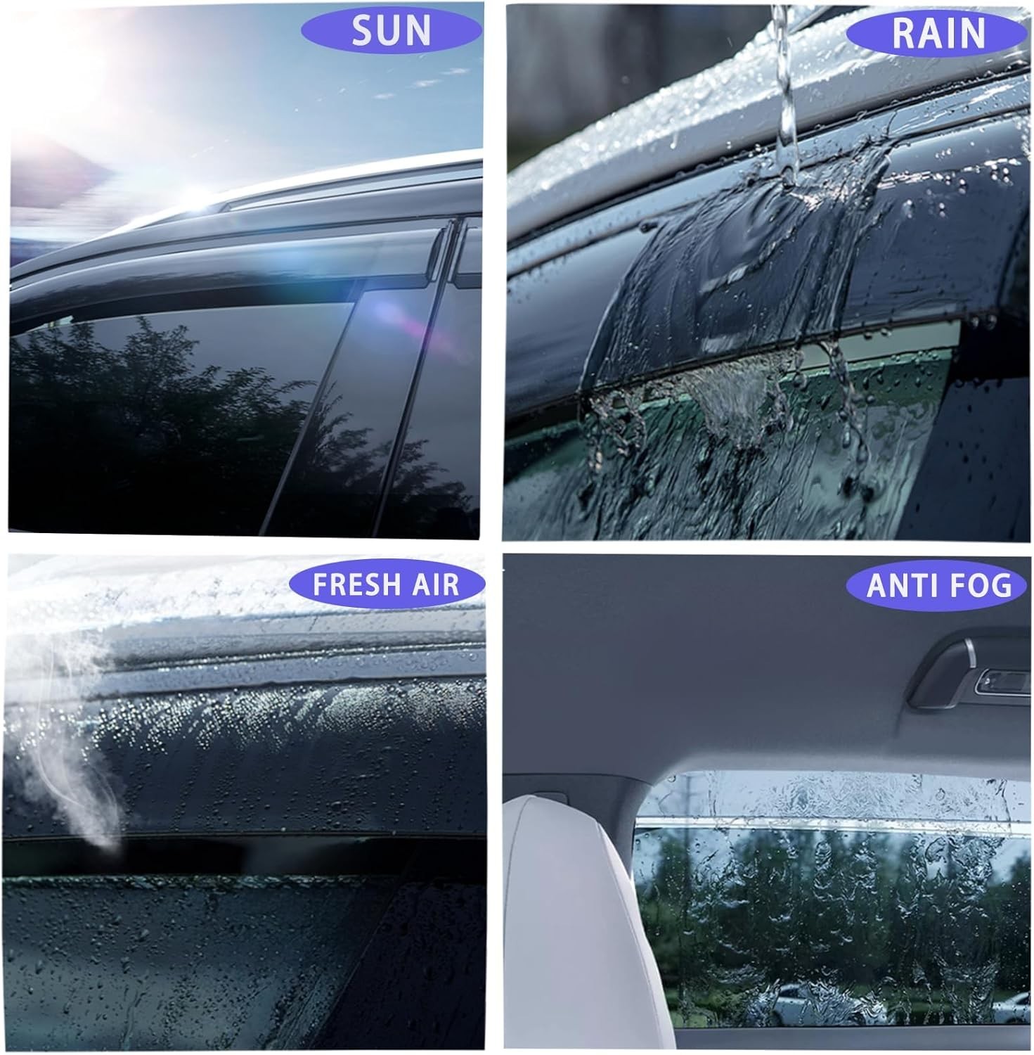 Rain Guards Window Visors for Tesla Model Y 2020 2021 2022 2023 2024 2025 | 4…