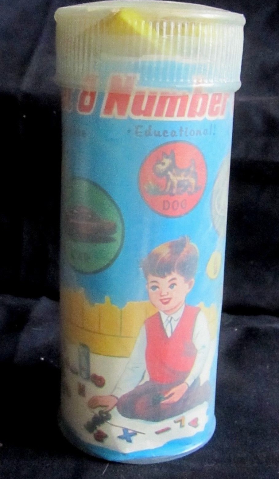 ALPHABET NUMBERS & LETTERS POLYTHENE PLASTIC VINTAGE EDUCATIONAL TOY NOS NEW