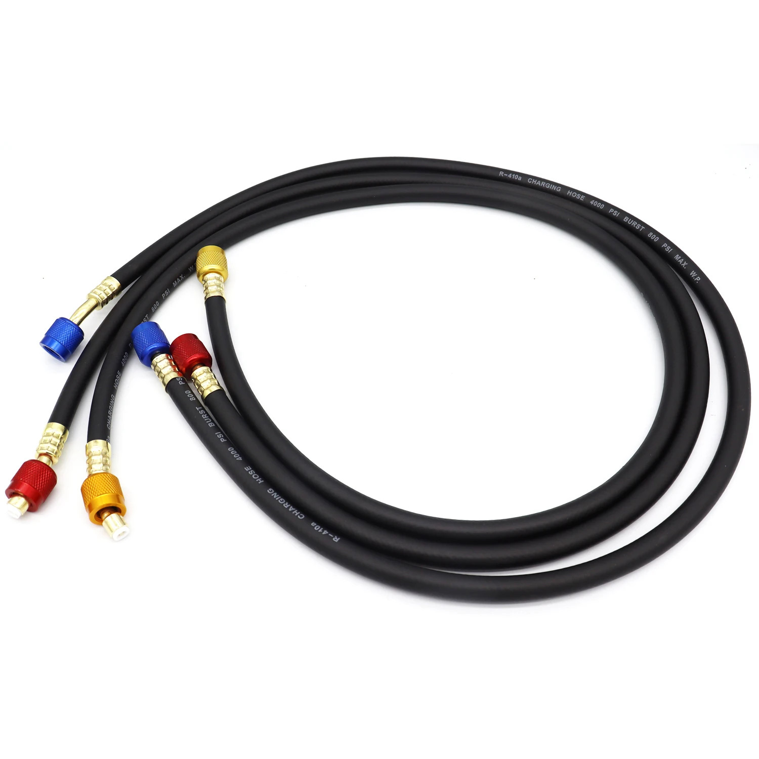AC Charging Hose Tube Kit Hose Low Loss Fittings for R134A R12 R22 Refrigerant