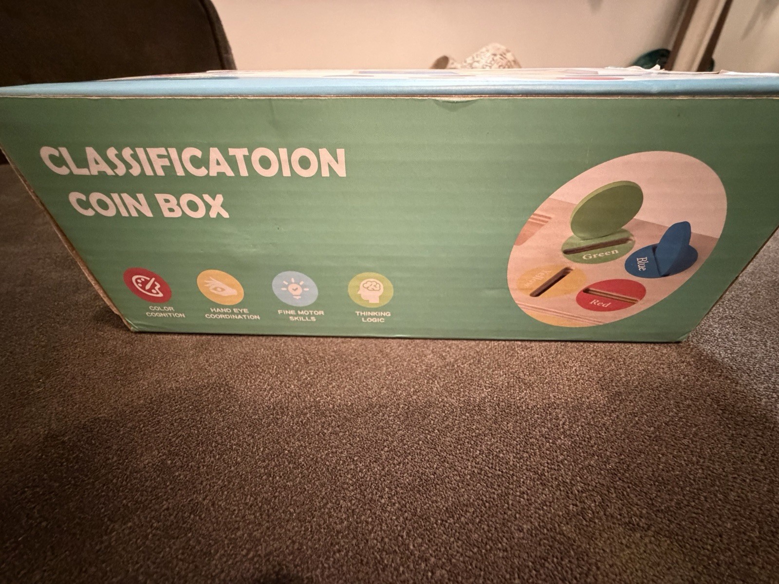 Educational Coin Box Sorting Toy for Color & Shape Cognition, Multicolor
