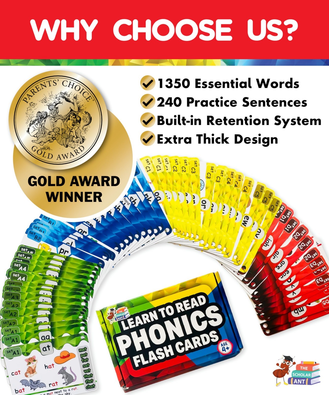Phonics Flash Cards for Kids – Learn to Read with Spaced Repetition, CVC, Digrap