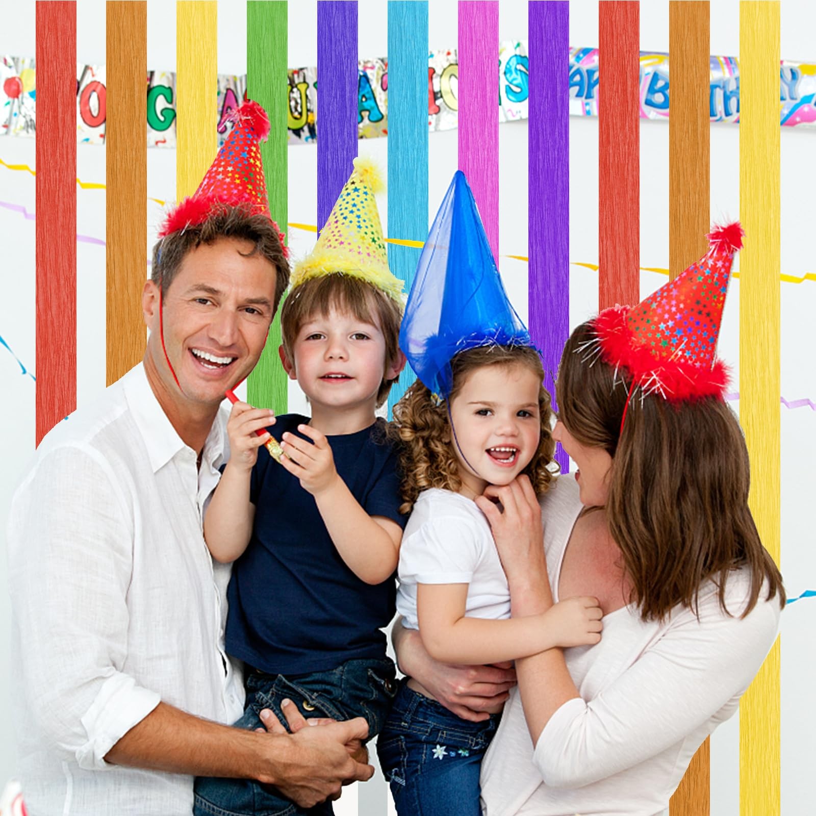 Crepe Paper Streamers 8 Rolls, 10 x 98Inch 8 Rainbow Colors