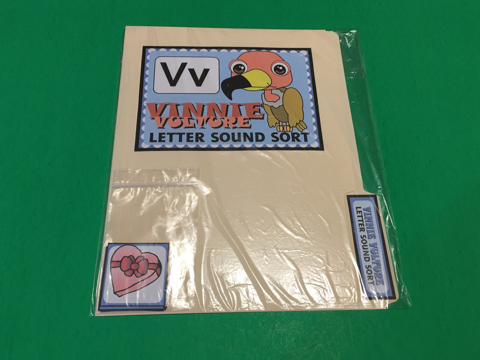 Vinny Vulture – Letter Vv – DIY File Folder game – Printed / Uncut