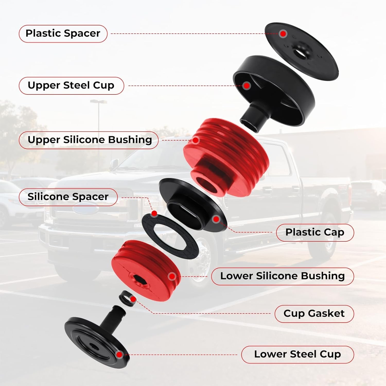 Body Mount Bushings Kit for 2008-2016 Ford F-250/F-350 Crew Cab Protection Ki…
