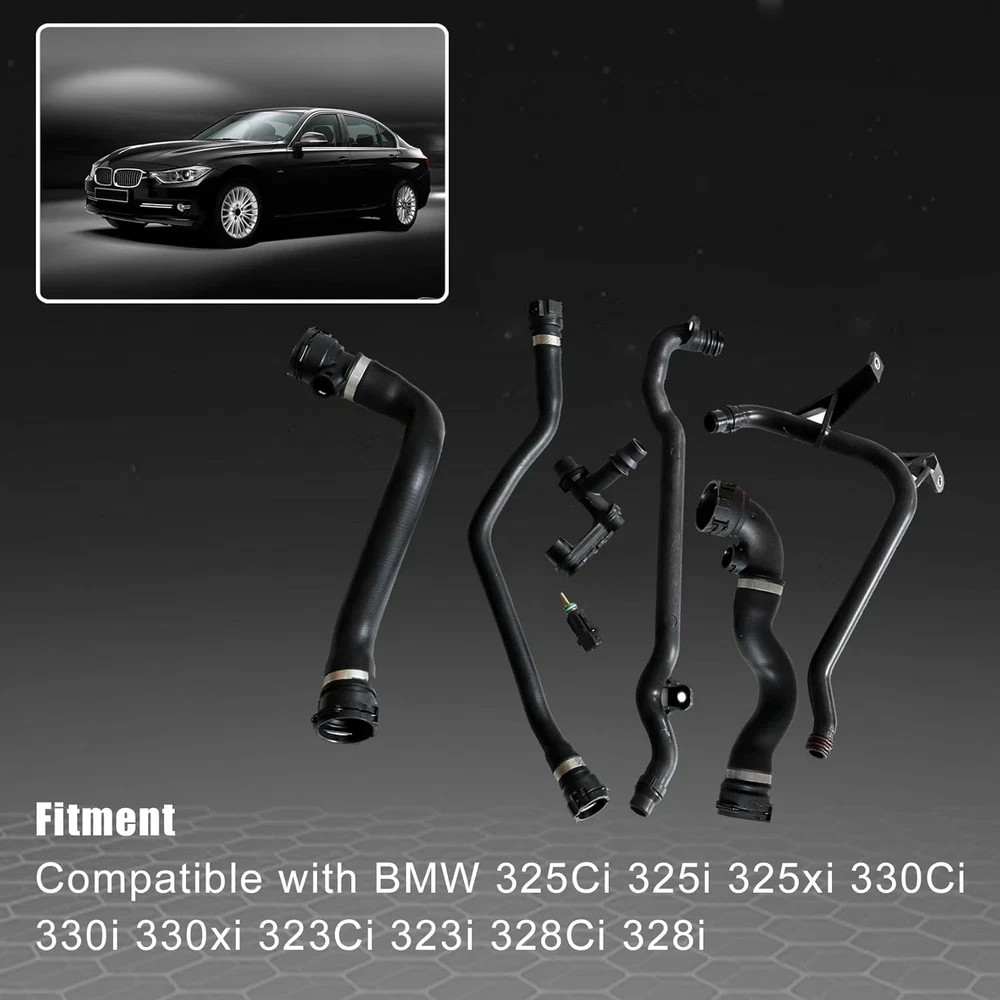 FZJDSD 7Pcs Set Expansion Tank Coolant Radiator Hose Kit Compatible with BMW
