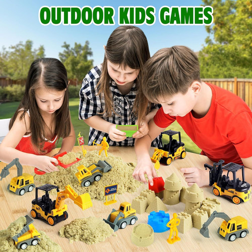 Billeeit Sand Construction Kit with Big Foldable Sandbox 15In X 15In, Yellow