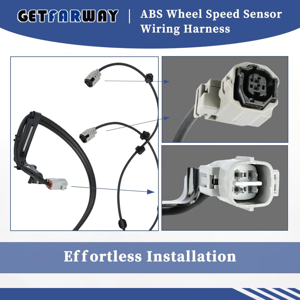Getfarway ABS Wheel Speed Sensor Wiring Harness 89516-0C050 Rear Side, White