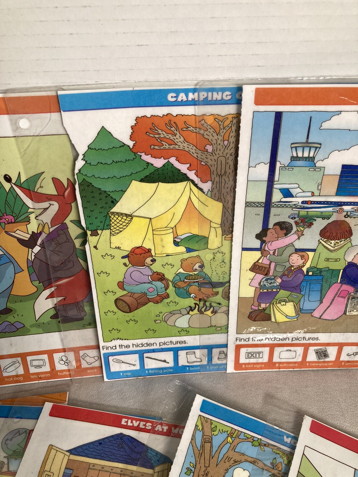 Lot Of 15 Double Sided Loose Laminated Sheets Find Hidden Pictures Activity