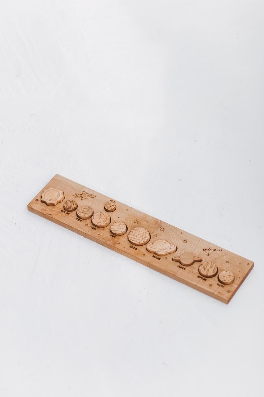Solar system toddler puzzle toy, Montessori learning science toys, preschool