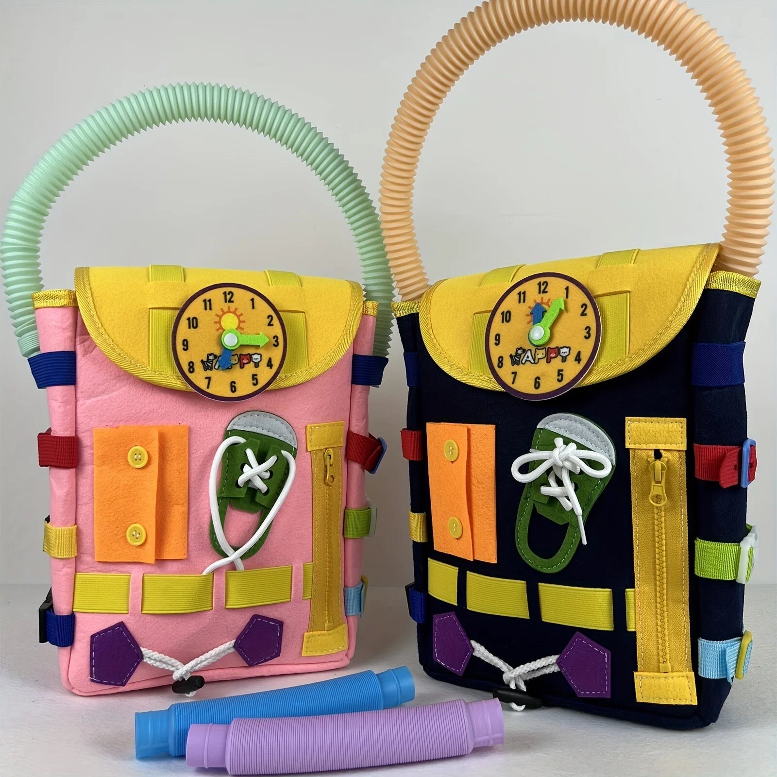 Montessori Busy Board Toddler Backpack: Sensory Toys for Motor Skills