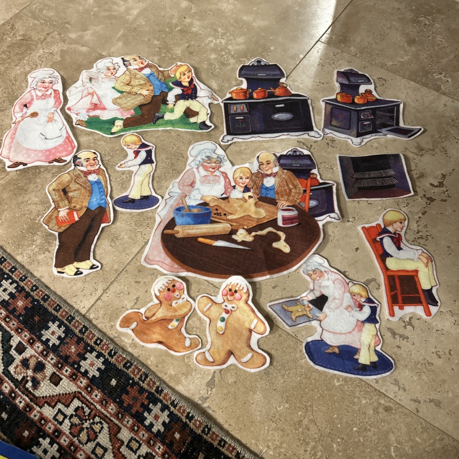 Vintage 12 piece “The Gingerbread Boy” Felt Story