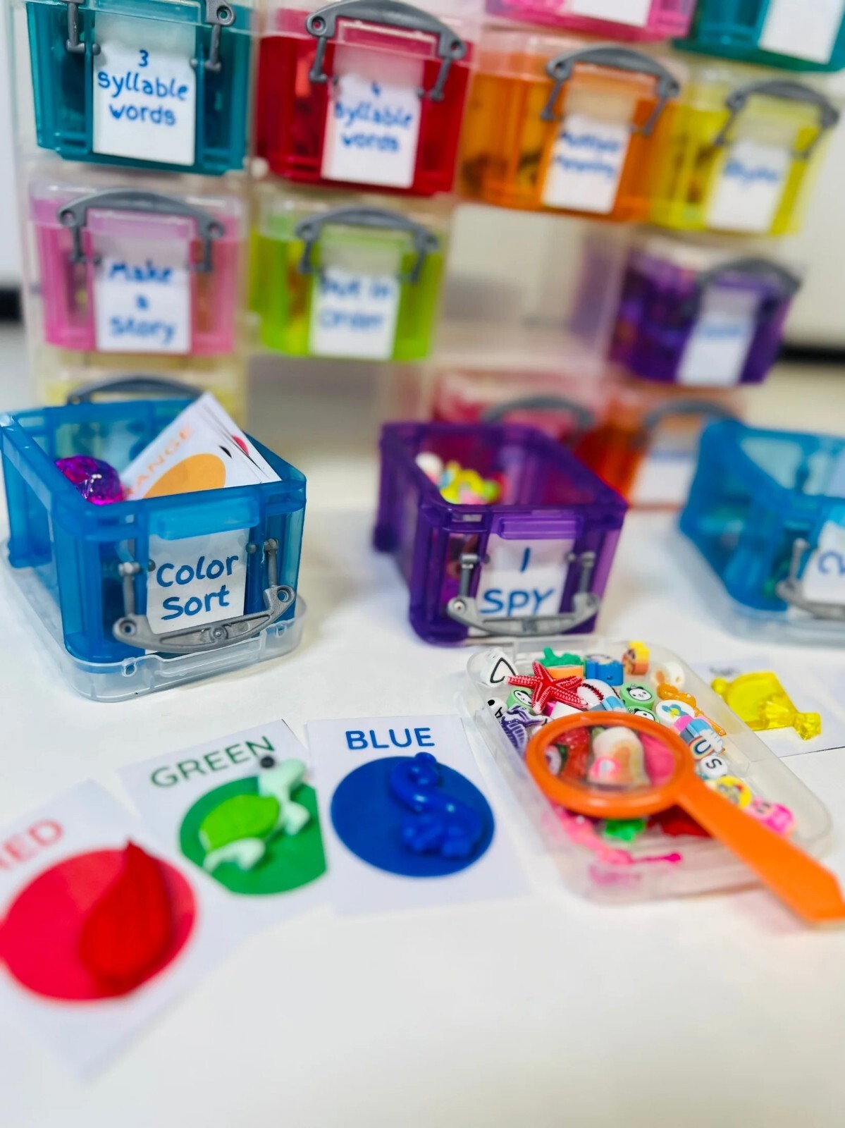 Speech and Language Therapy Activities Mini Objects Set Trinkets in Organizer