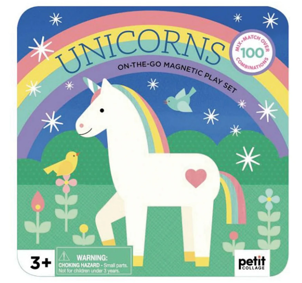 Petit Collage Unicorns Magnetic Play Set On the Go Mix Match ECO FRIENDLY