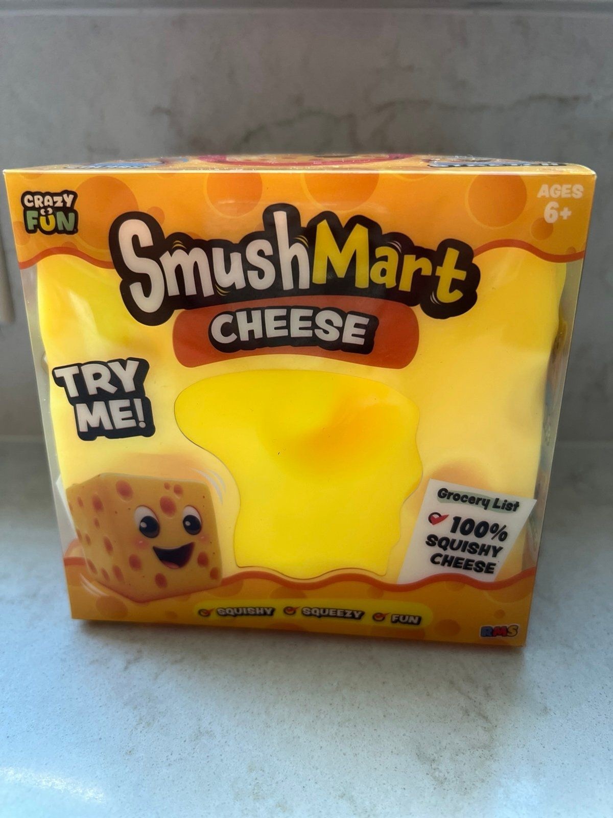 RMS Smush Mart-Cheese Squish toy fidget-NEW!