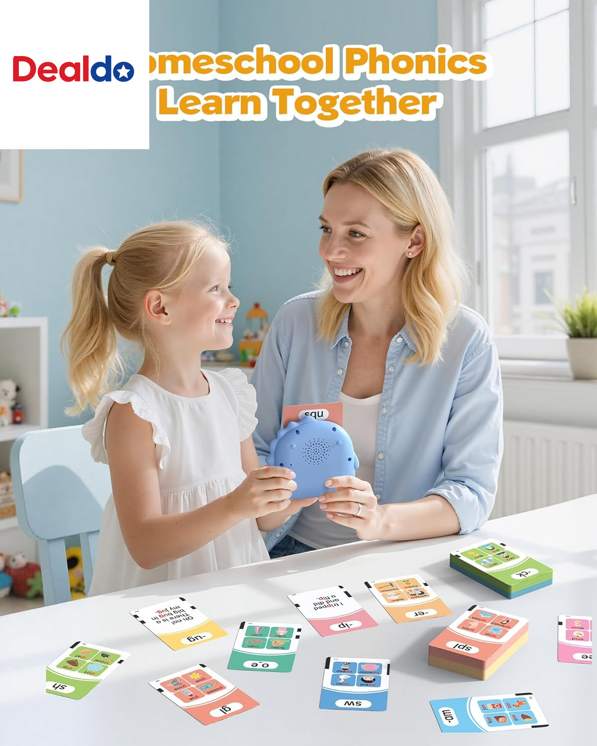 Phonics Talking Flash Cards for Toddlers 3-8, Learn to Read in 20 Stages, Digra