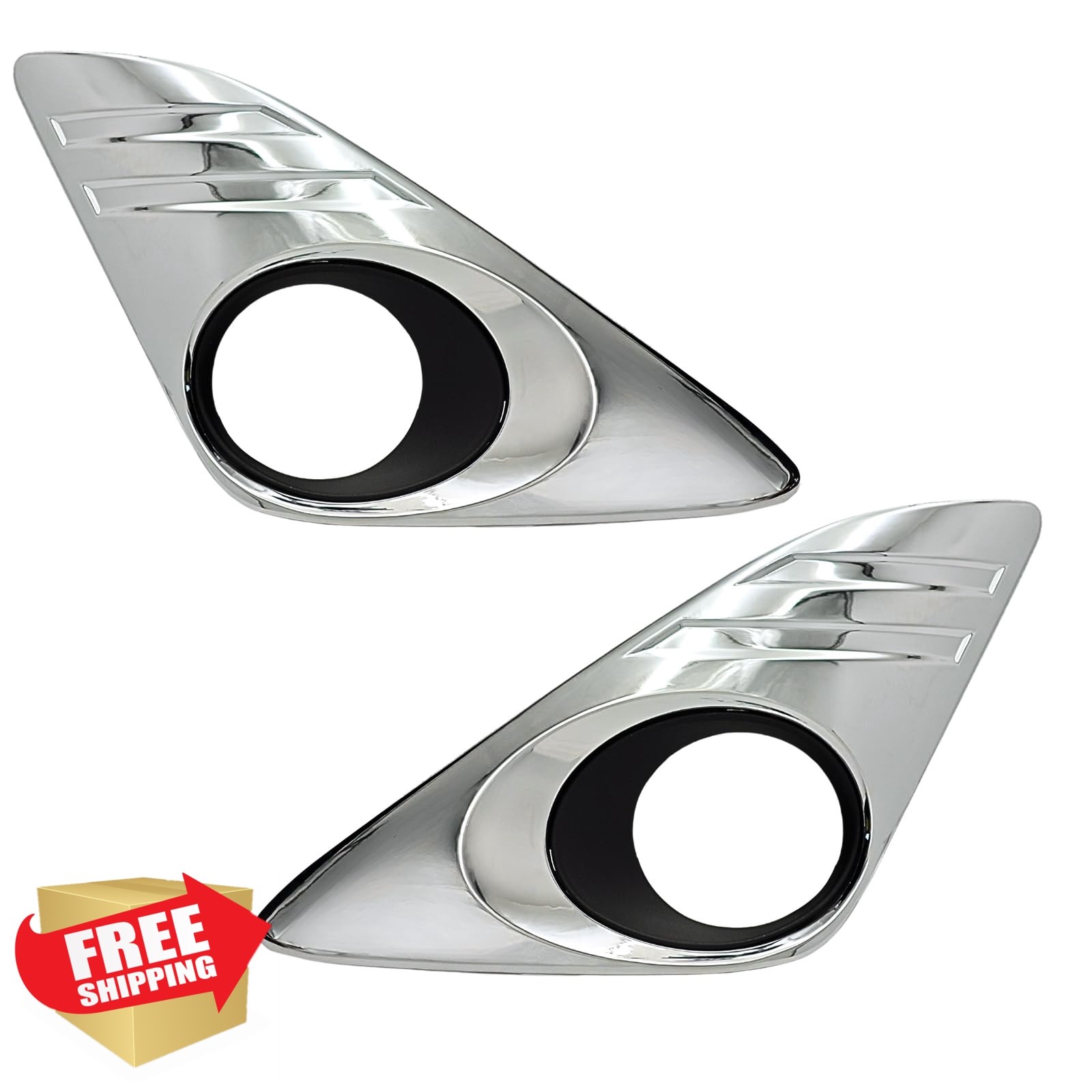 Nioboee 12-14 Camry Fog Lights Halogen Chrome Bezel