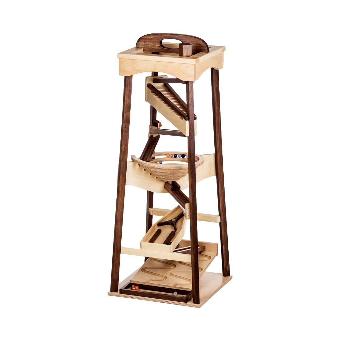 AmishToyBox.com Pyramid Marble Tower Run Wooden Toy – 39″ High – Pack of…