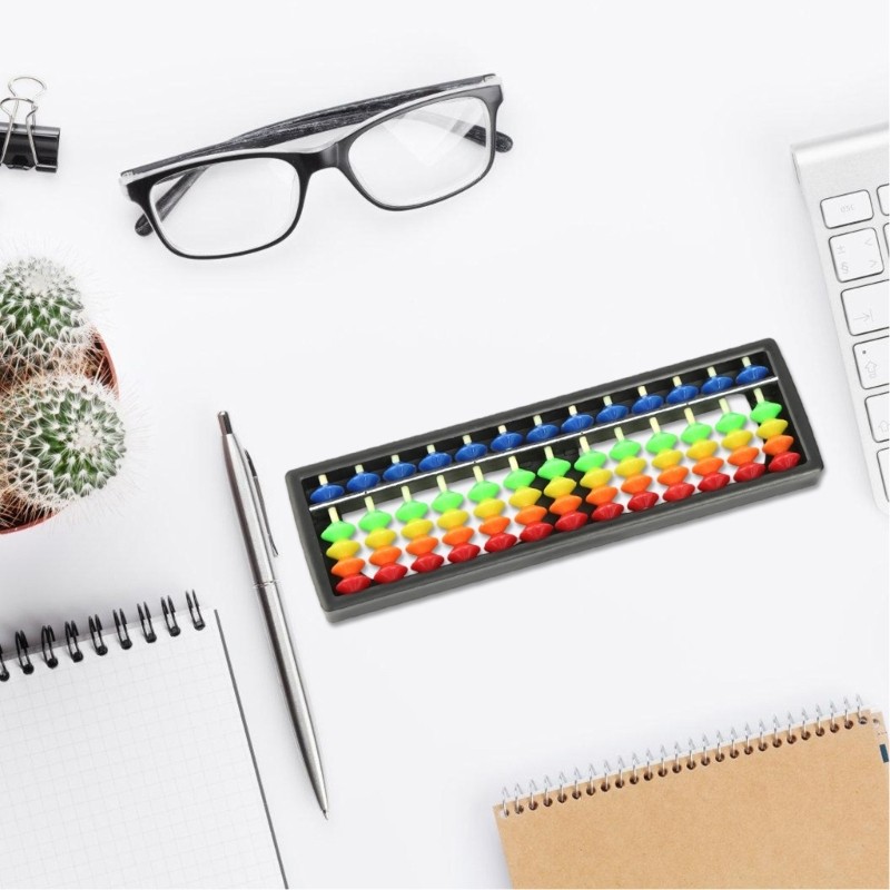 Kids Educational Abacus 13 Rows Color Coded Beads Mental Calculation Training