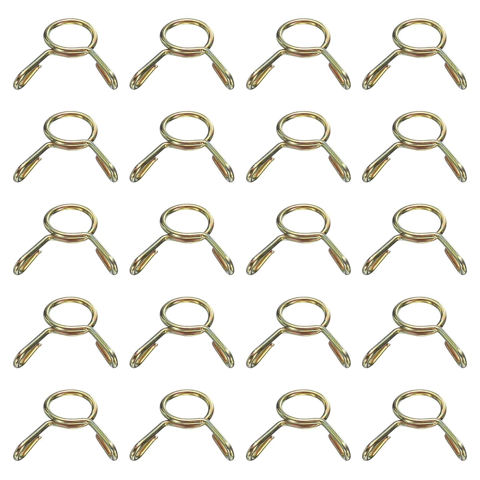 20Pcs 7mm ID 8.3mm OD Fuel Line Hose Clips 65Mn Spring Clips Clamps Gold