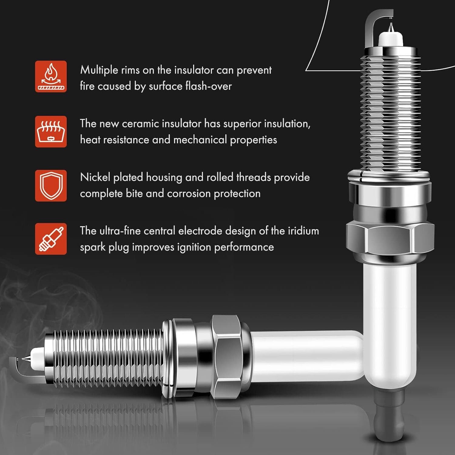 APM Set of 4 Ignition Coil Pack and Iridium Spark Plugs Compatible with