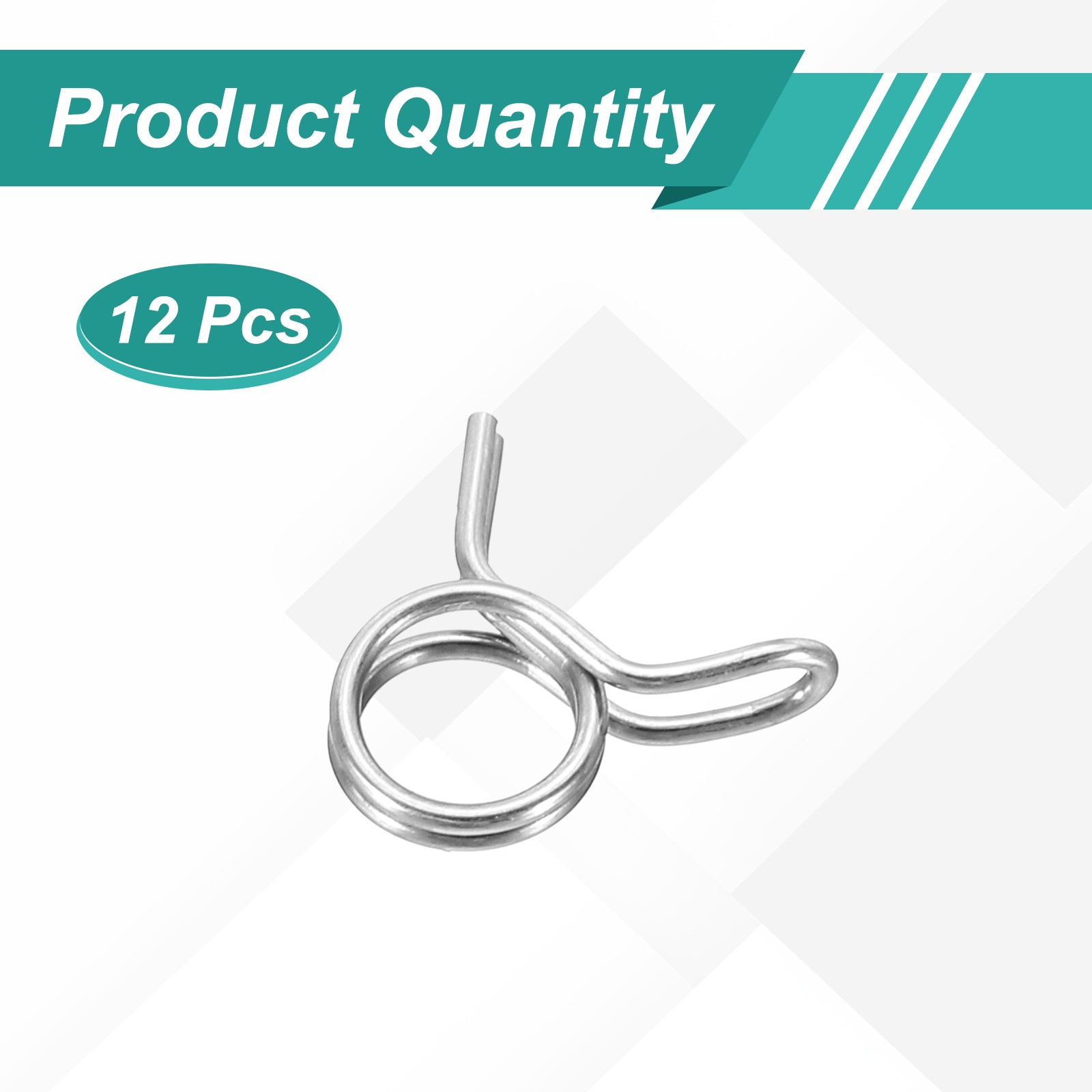 12Pcs 6mm ID 6-7.3mm OD Double Wire Spring Hose Clamp Spring Clips Clamps