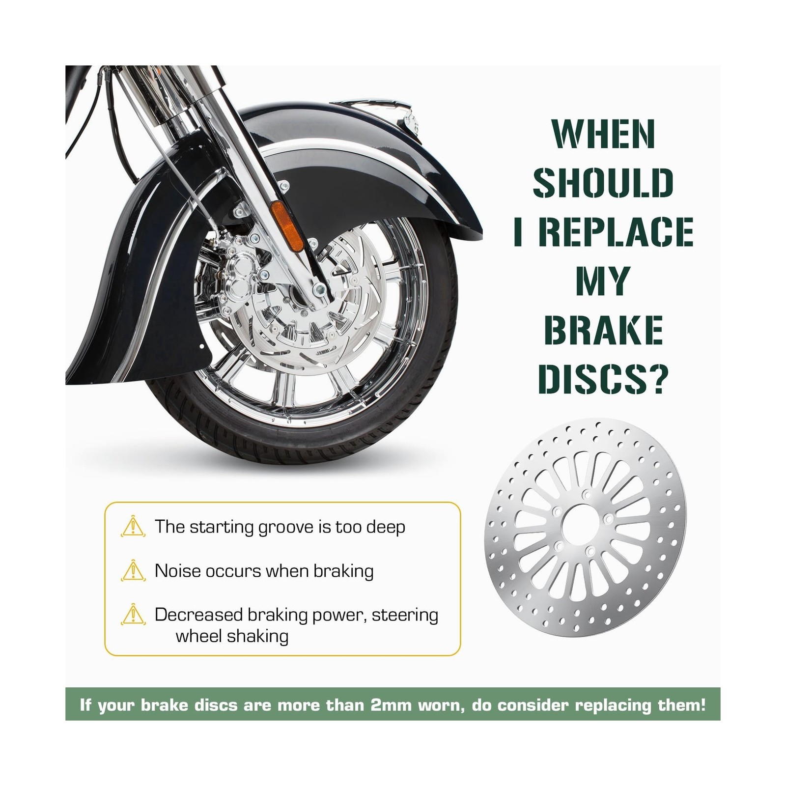 Youxmoto 11.8″ Front Brake Rotor Set for Harley Davidson Touring, for Road Ki…