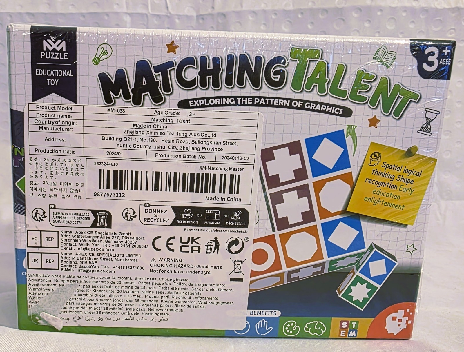 Matching Talent Puzzle Game Educational STEM Shape Matching Toy Kids