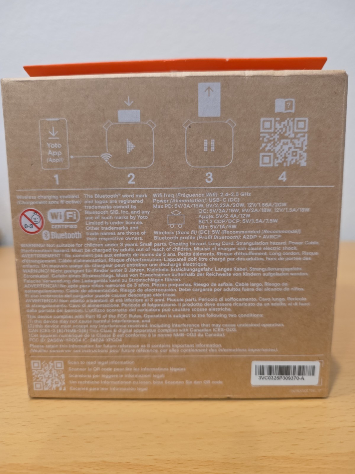 Yoto Player 3rd Generation Kids Audio Player Gray Orange New