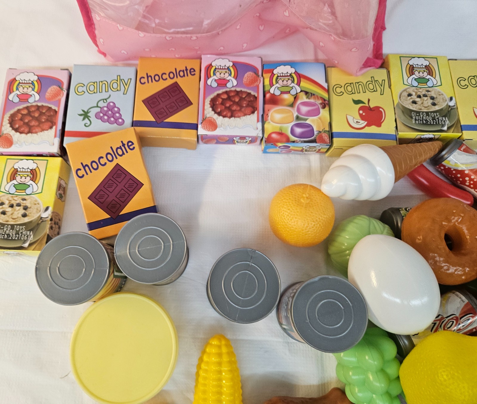 GI-GO Toys 100 Piece Grocery Food Item Toys Pretend Play Toys w Bag