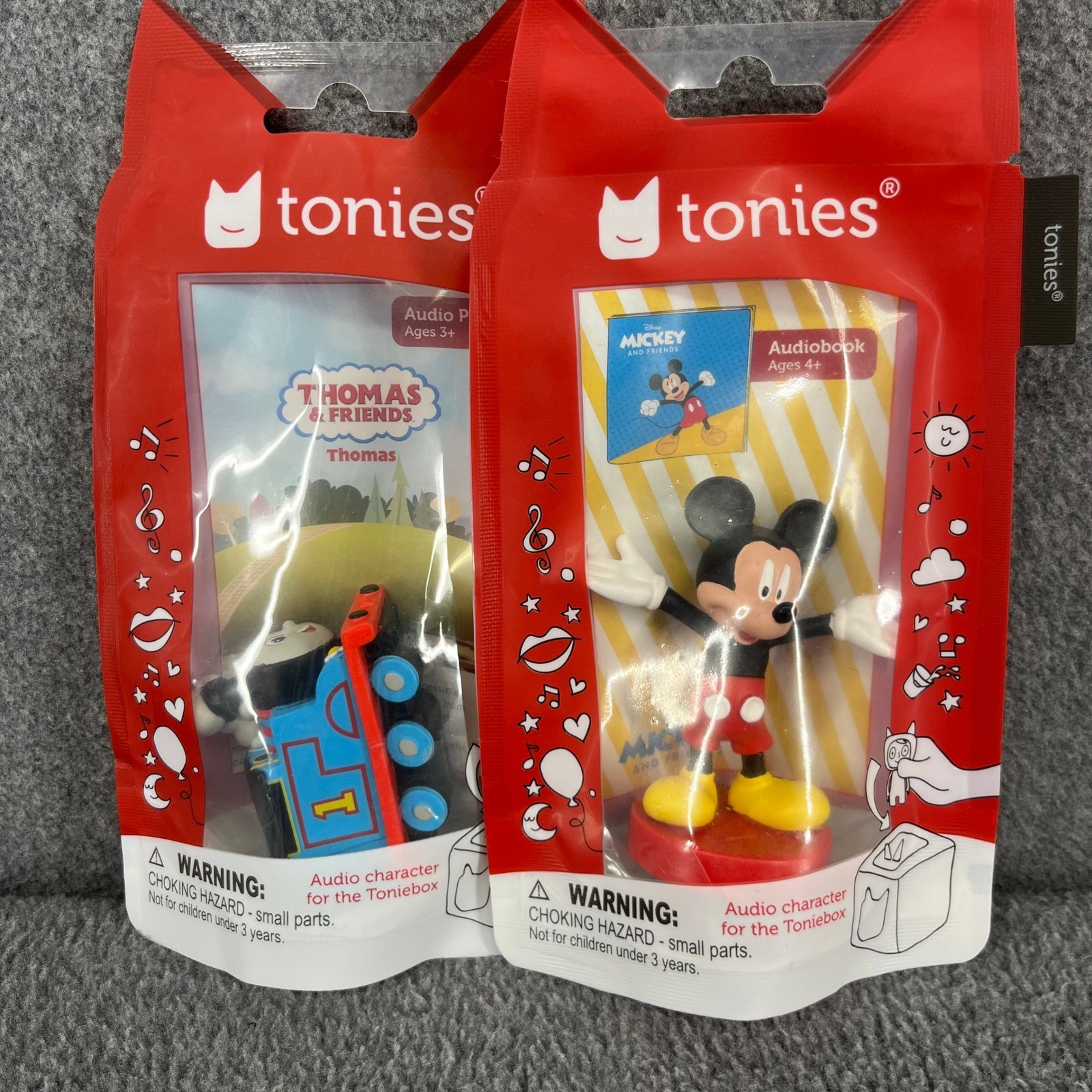 Tonies Toniebox Starter Set Red Kids Bundle 7 Figures Mickey Peppa Thomas New