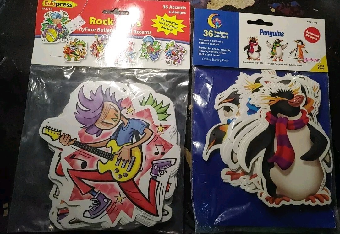 Lot Of 4 New Packs Of Classroom Decorations & Bulletin Board Accents 144 Pieces