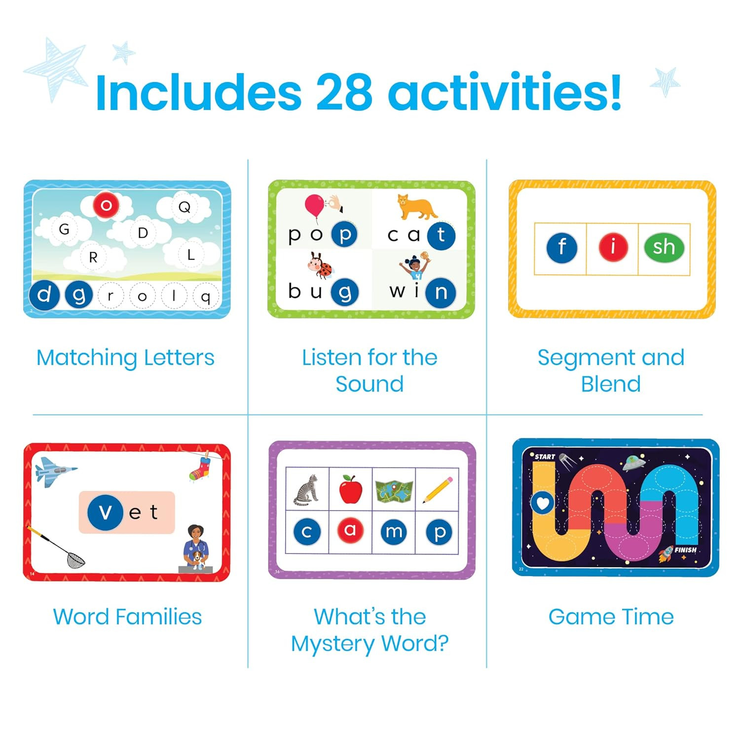 Reading Readiness Activity Set, Magnetic Wands and Chip Set, Learn to Spell for